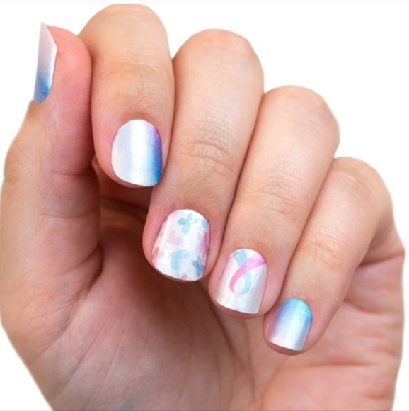 Colorstreet Nail Polish Strips Retired Pattern‎ Never Forgotten Breast Cancer - Picture 6 of 6